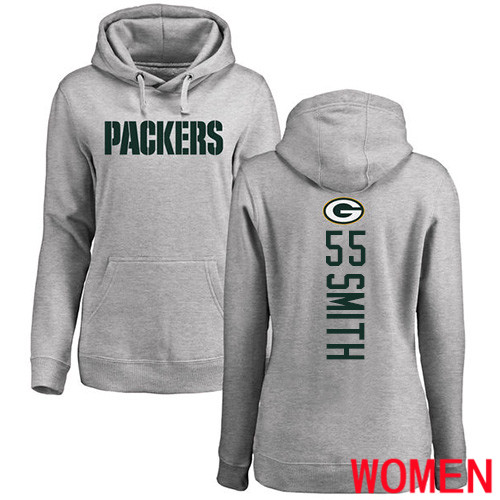 Green Bay Packers Ash Women 55 Smith Za Darius Backer Nike NFL Pullover Hoodie Sweatshirts